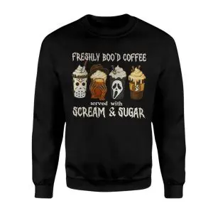 Freshly Boo’d Coffee Scream and Sugar Halloween T-Shirt 9 Freshly Bood Coffee Scream and Sugar Halloween T Shirt 3 1.jpg