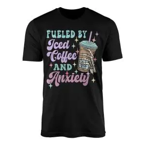 Fueled by Iced Coffee and Anxiety Skeleton Hand T Shirt 1 1.jpg
