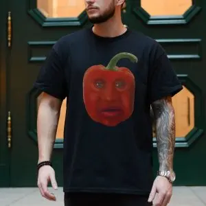 Funny Human Face Bell Pepper T-Shirt 10 Funny Human Face Bell Pepper T Shirt 4 1.jpg
