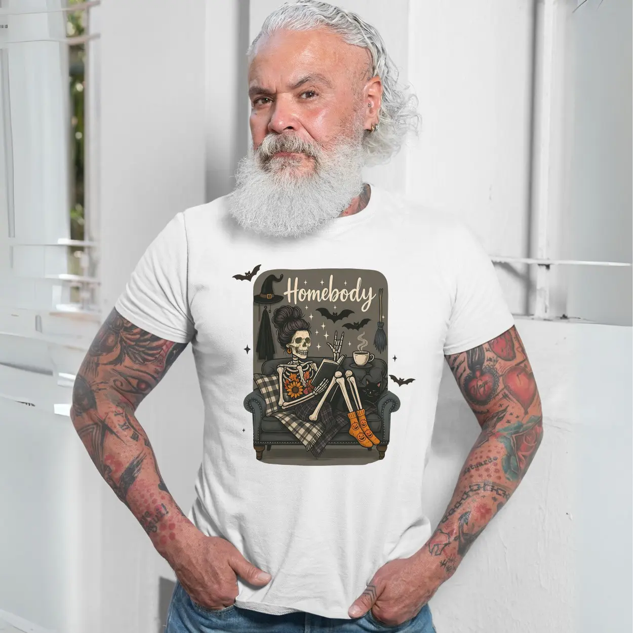 Homebody Skeleton Cozy Halloween T Shirt 7 1.jpg