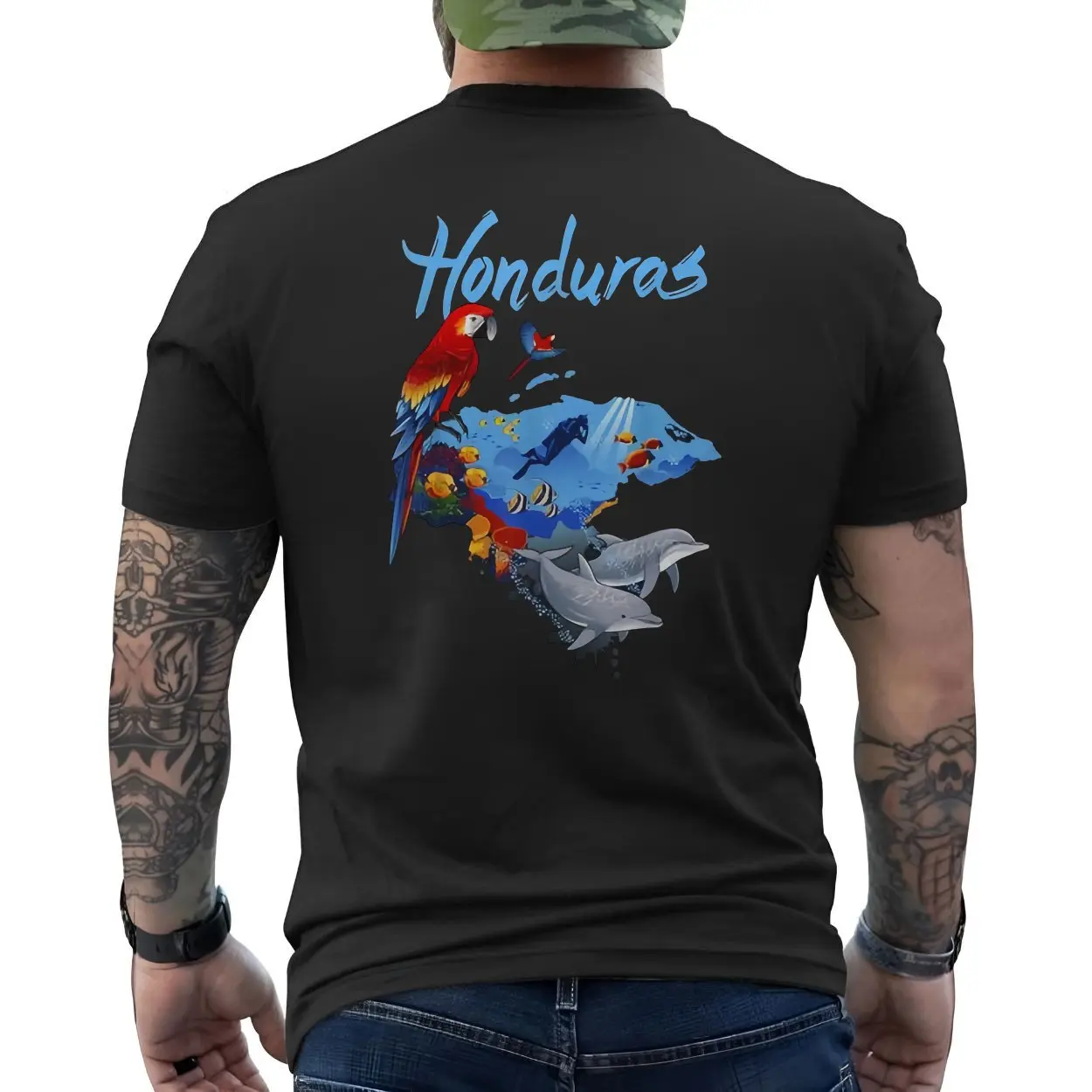 Honduras Tropical Wildlife Ocean Scuba Diving Travel T Shirt 6 1.jpg