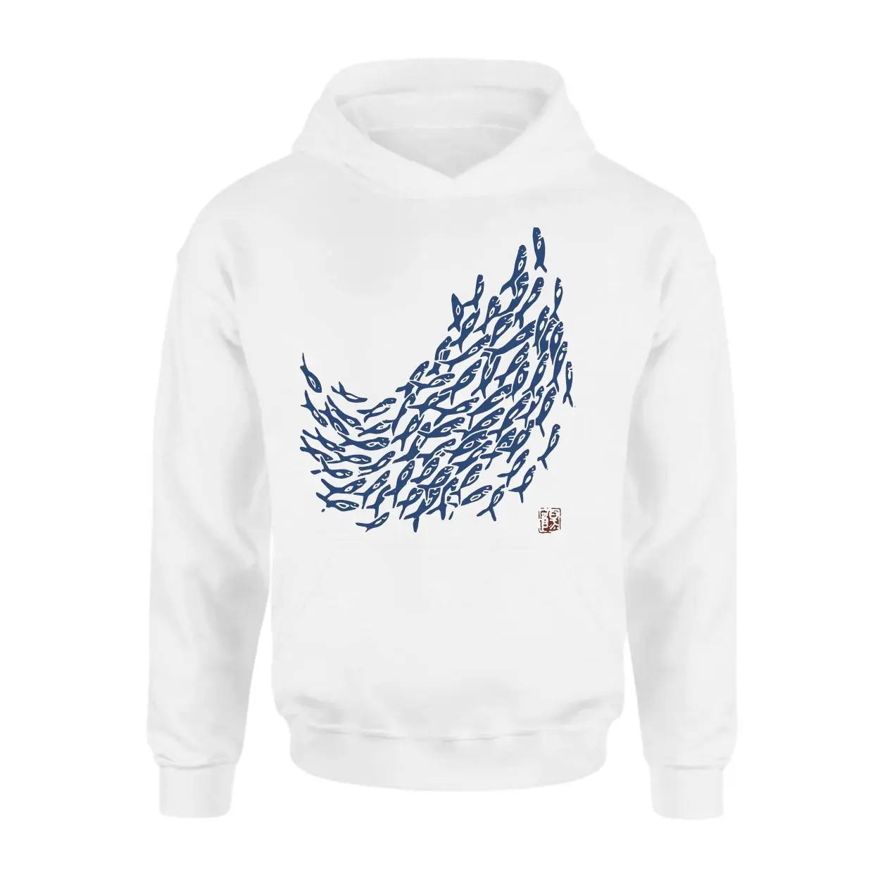 Japanese Art Inspired School of Fish Graphic T Shirt 2 1.jpg