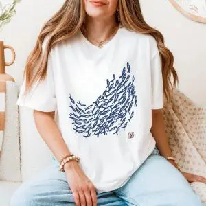 Japanese Art Inspired School of Fish Graphic T-Shirt 11 Japanese Art Inspired School of Fish Graphic T Shirt 5 1.jpg
