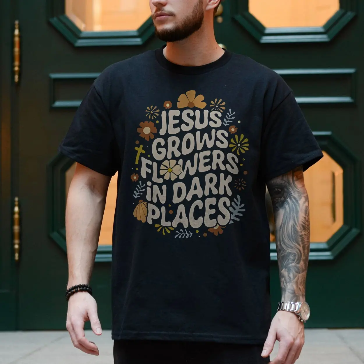 Jesus Grows Flowers in Dark Places T Shirt 4 1.jpg