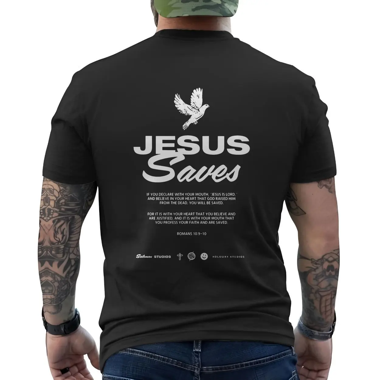Jesus Saves Christian Bible Verse Romans 10 9-10 T-Shirt 6 Jesus Saves Christian Bible Verse Romans 10 9 10 T Shirt 6 1.jpg
