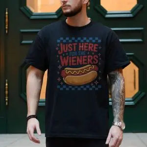 Just Here for the Wieners Hot Dog Funny T-Shirt 10 Just Here for the Wieners Hot Dog Funny T Shirt 4 1.jpg