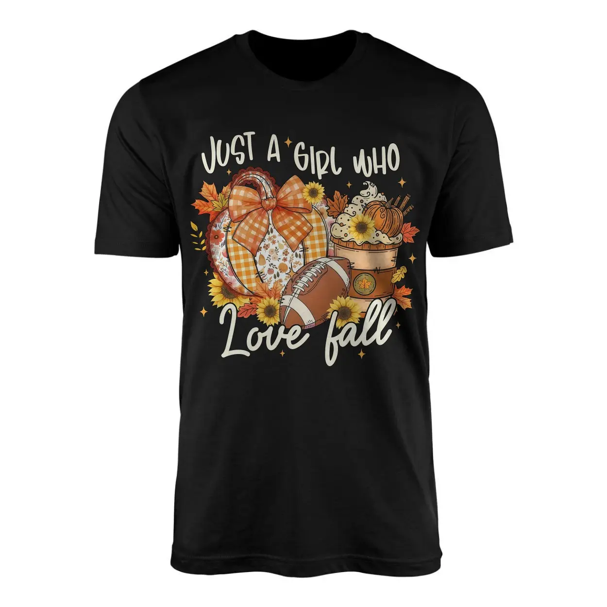 Just a Girl Who Loves Fall Pumpkin Coffee Football T Shirt 1 1.jpg