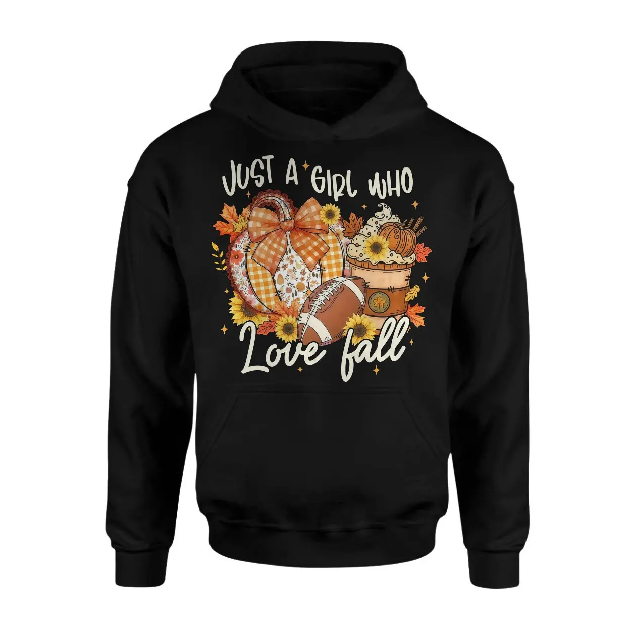 Just a Girl Who Loves Fall Pumpkin Coffee Football T Shirt 2 1.jpg