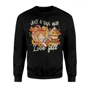 Just a Girl Who Loves Fall Pumpkin Coffee Football T Shirt 3 1.jpg