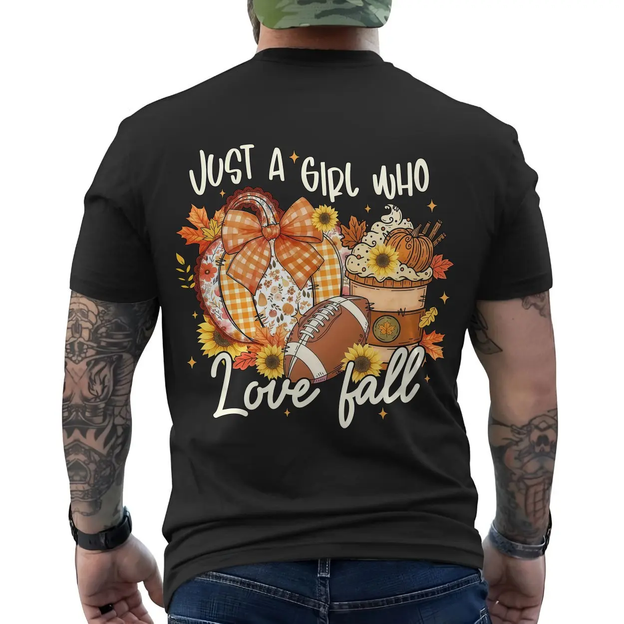 Just a Girl Who Loves Fall Pumpkin Coffee Football T Shirt 6 1.jpg