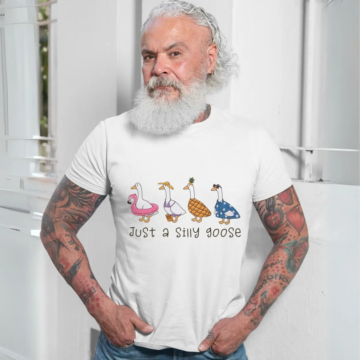 Just a Silly Goose Funny Animal Graphic T-Shirt 7 Just2Ba2BSilly2BGoose2BFunny2BAnimal2BGraphic2BT Shirt2B7 FJjT0 1.jpg