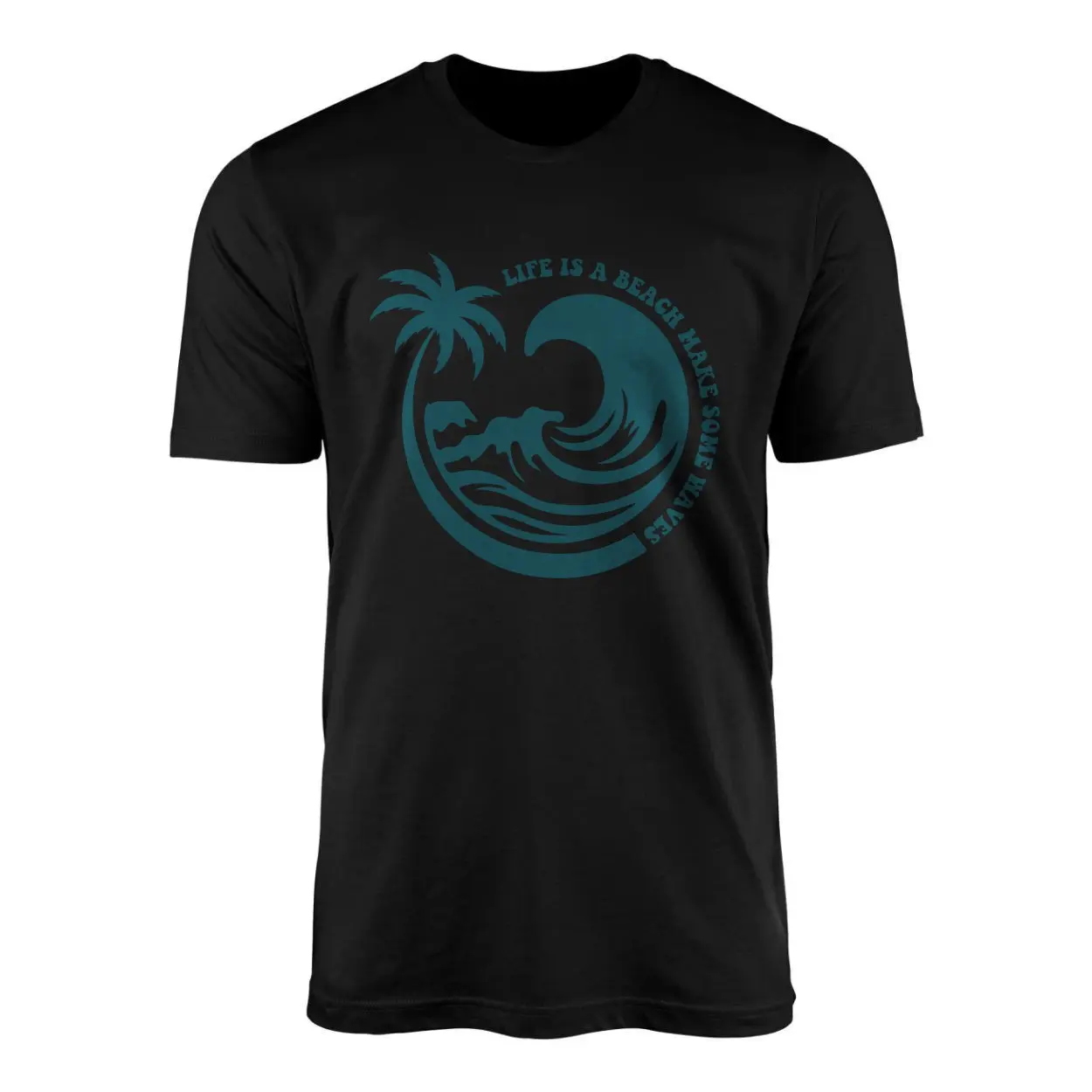 Life Is a Beach Ocean Wave Palm Tree Graphic T Shirt 1 1.jpg