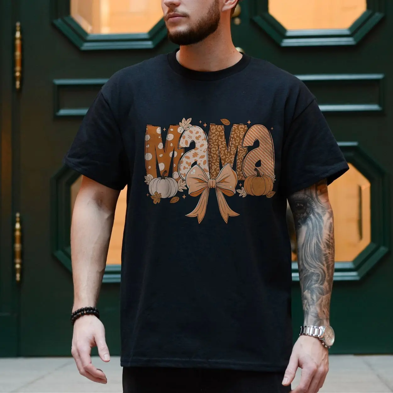 Mama Fall Pumpkin Bow Autumn T Shirt 4 1.jpg