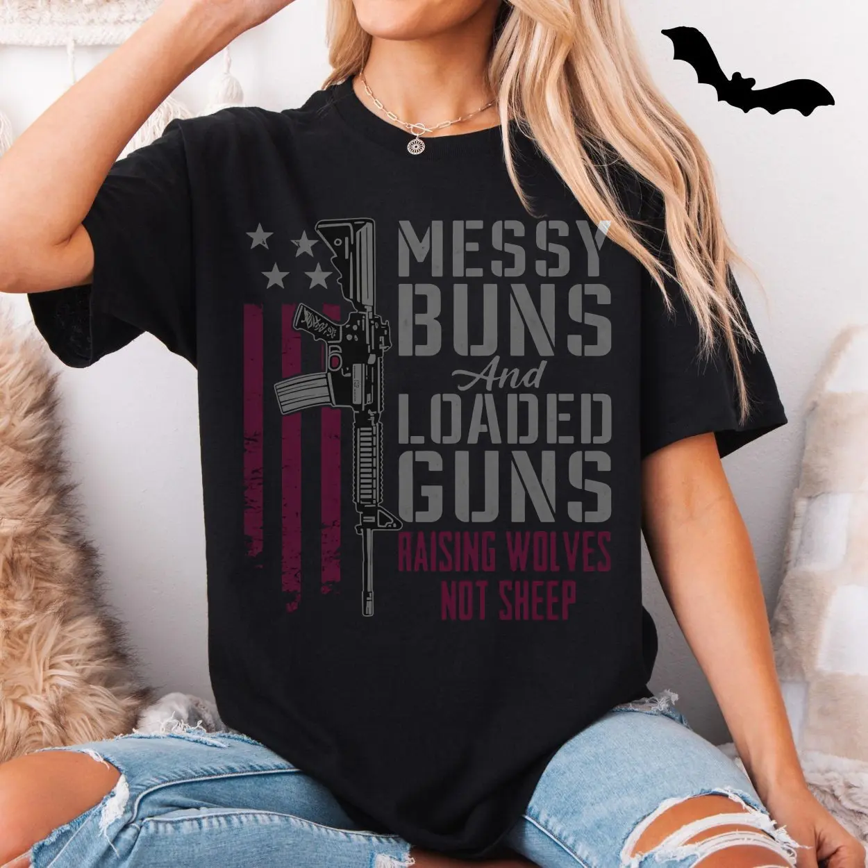 Messy Buns and Loaded Guns Raising Wolves T-Shirt 5 Messy Buns and Loaded Guns Raising Wolves T Shirt 5 1.jpg