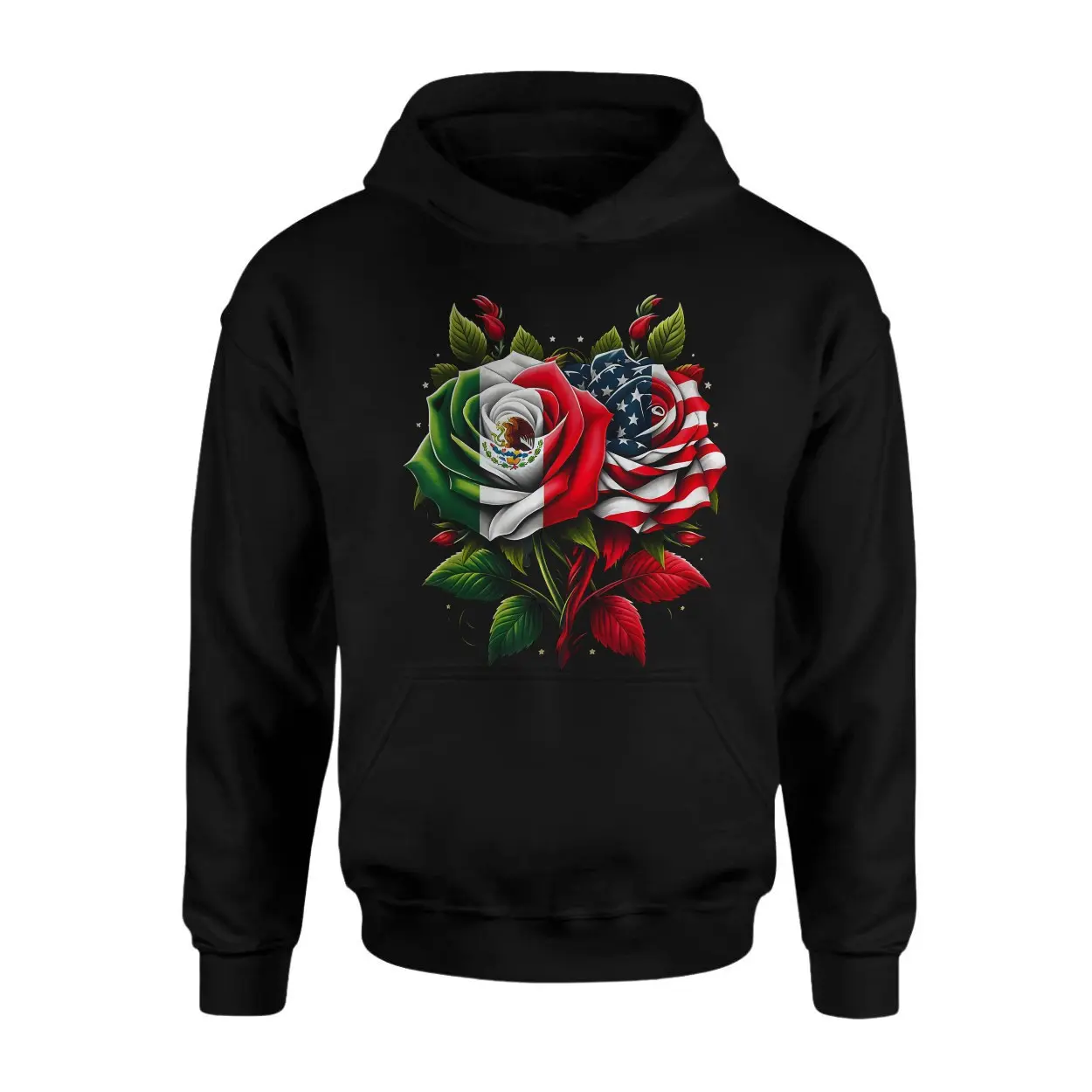 Mexico USA Flag Rose Friendship T Shirt 2 1.jpg