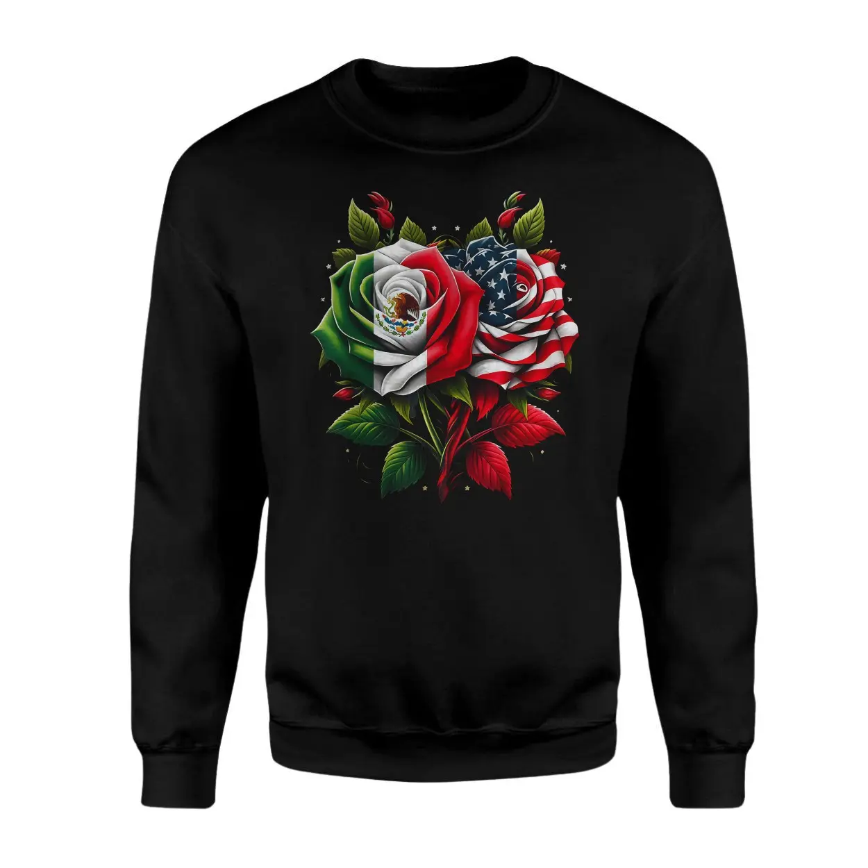 Mexico USA Flag Rose Friendship T Shirt 3 1.jpg