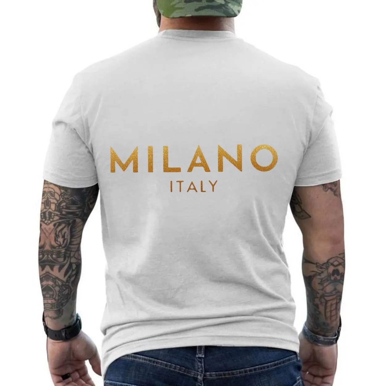 Milano Italy Gold Glitter Text T Shirt 6 1.jpg