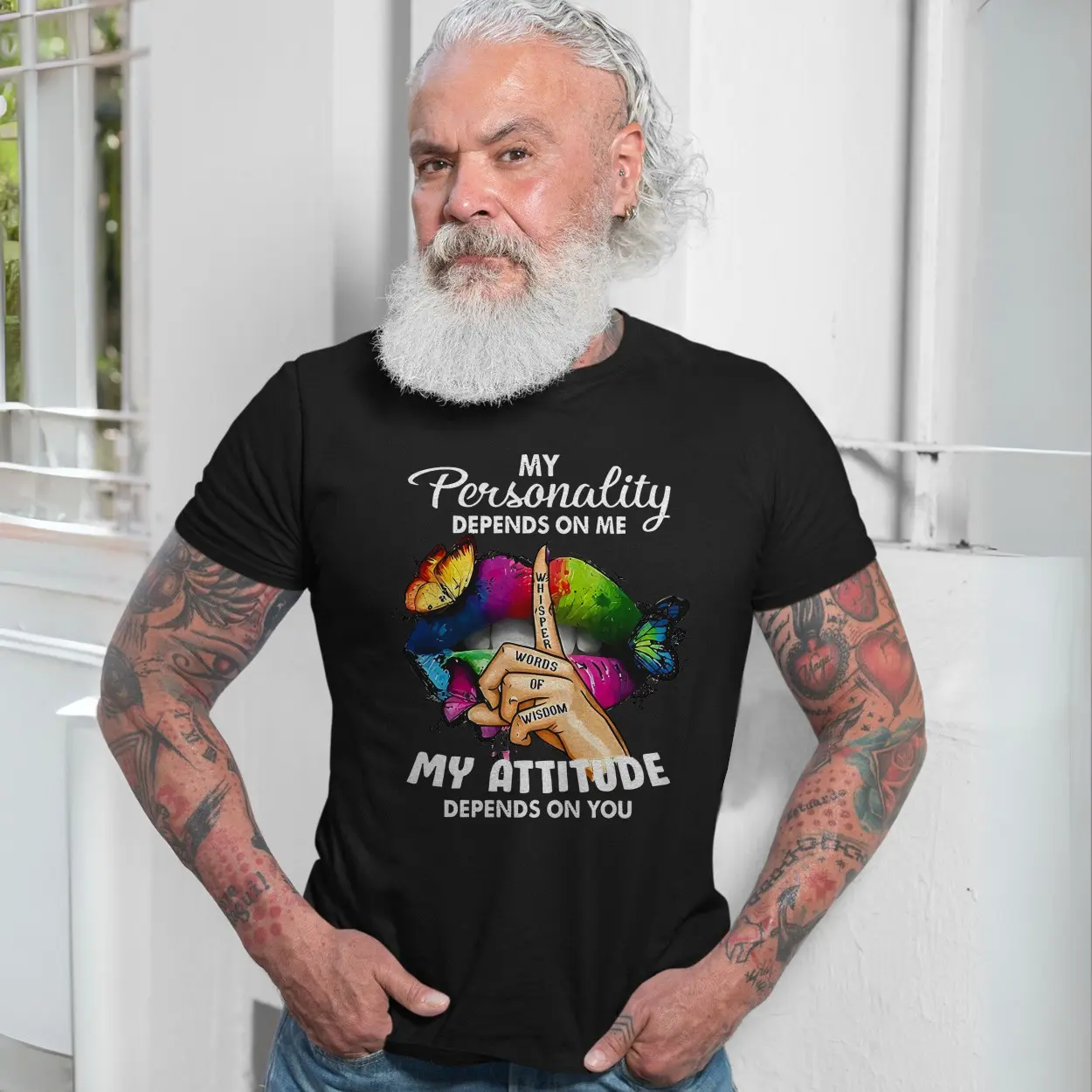 My Personality Depends on Me Attitude Colorful Lips T Shirt 7 1.jpg