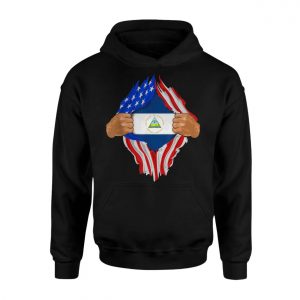 Nicaragua Flag Inside American Flag Ripped Effect T Shirt 2 1.jpg