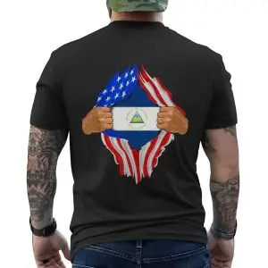 Nicaragua Flag Inside American Flag Ripped Effect T-Shirt 12 Nicaragua Flag Inside American Flag Ripped Effect T Shirt 6 1.jpg