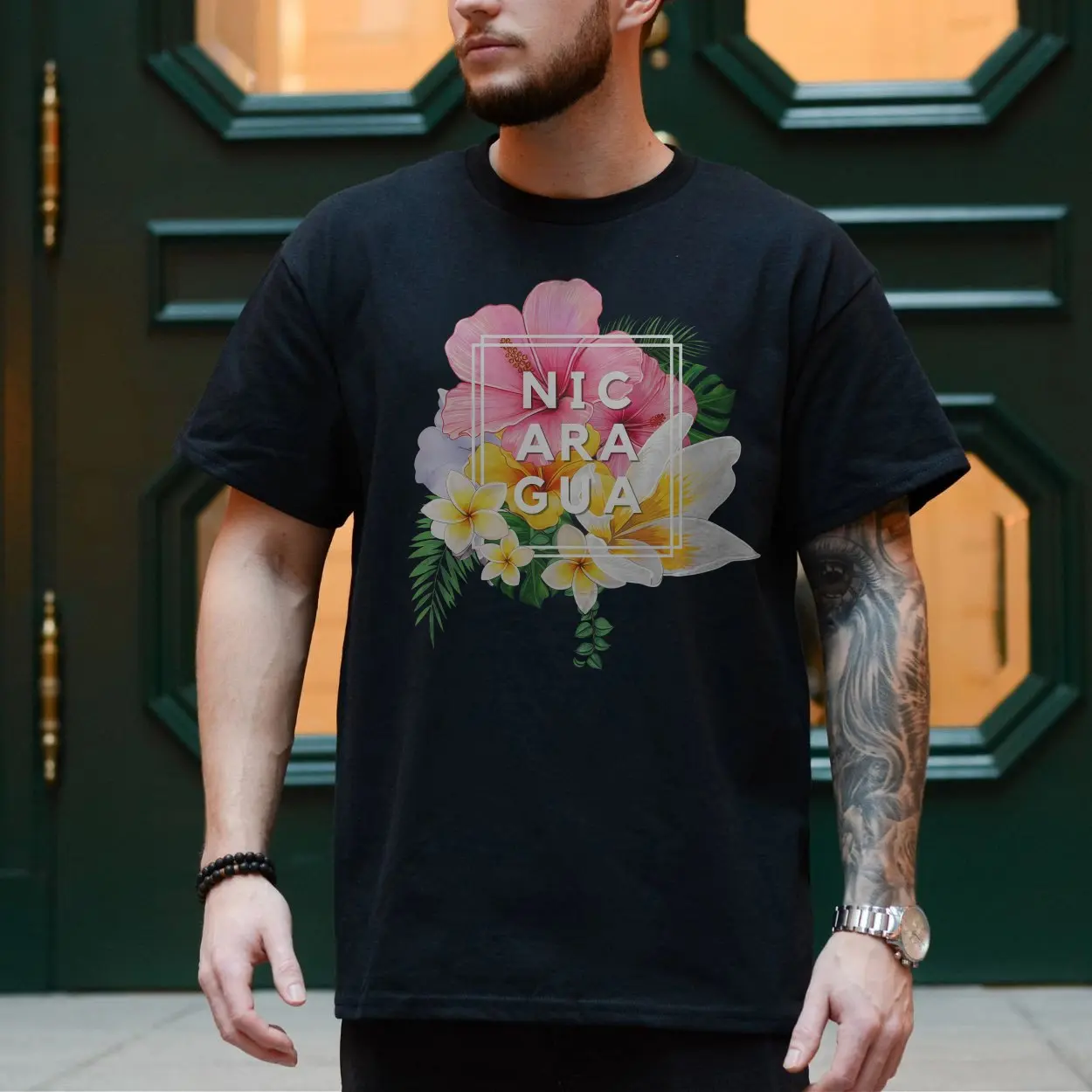 Nicaragua Tropical Flowers Travel T Shirt 4 1.jpg
