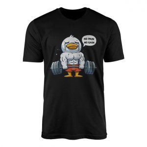 No Pain No Gain Funny Gym Duck Lifting Weights T Shirt 1 1.jpg