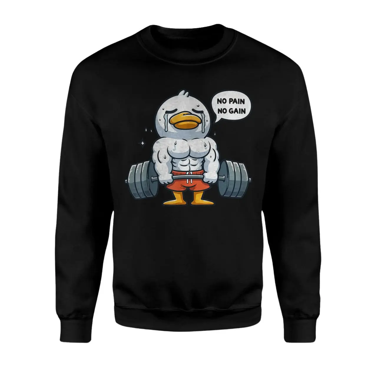 No Pain No Gain Funny Gym Duck Lifting Weights T Shirt 3 1.jpg