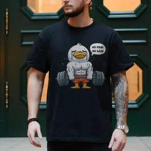 No Pain No Gain Funny Gym Duck Lifting Weights T-Shirt 10 No Pain No Gain Funny Gym Duck Lifting Weights T Shirt 4 1.jpg