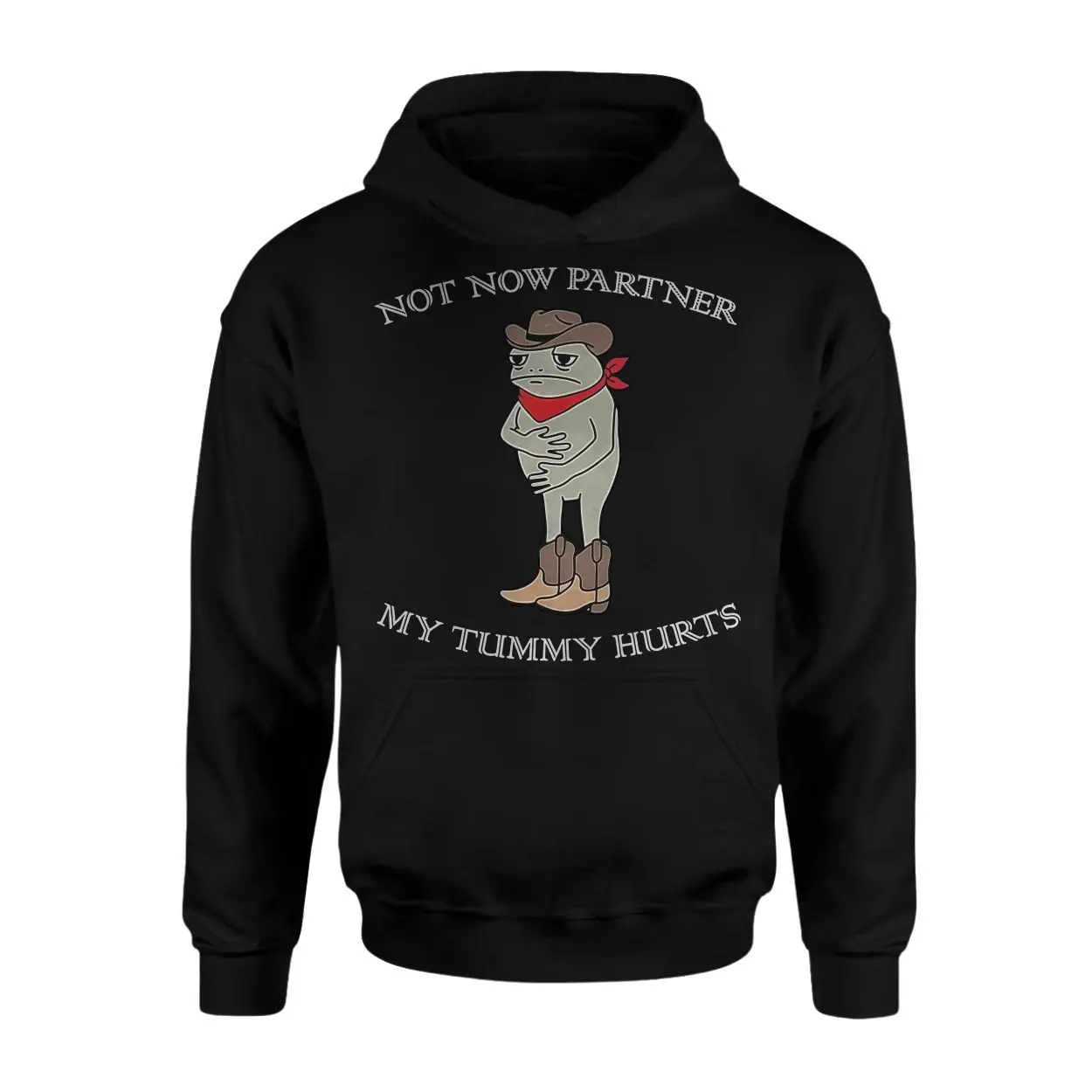 Not Now Partner My Tummy Hurts Funny Cowboy Frog T Shirt 2 1.jpg