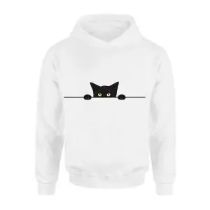 Peeking Black Cat with Big Eyes Cute T-Shirt 8 Peeking Black Cat with Big Eyes Cute T Shirt 2 1.jpg