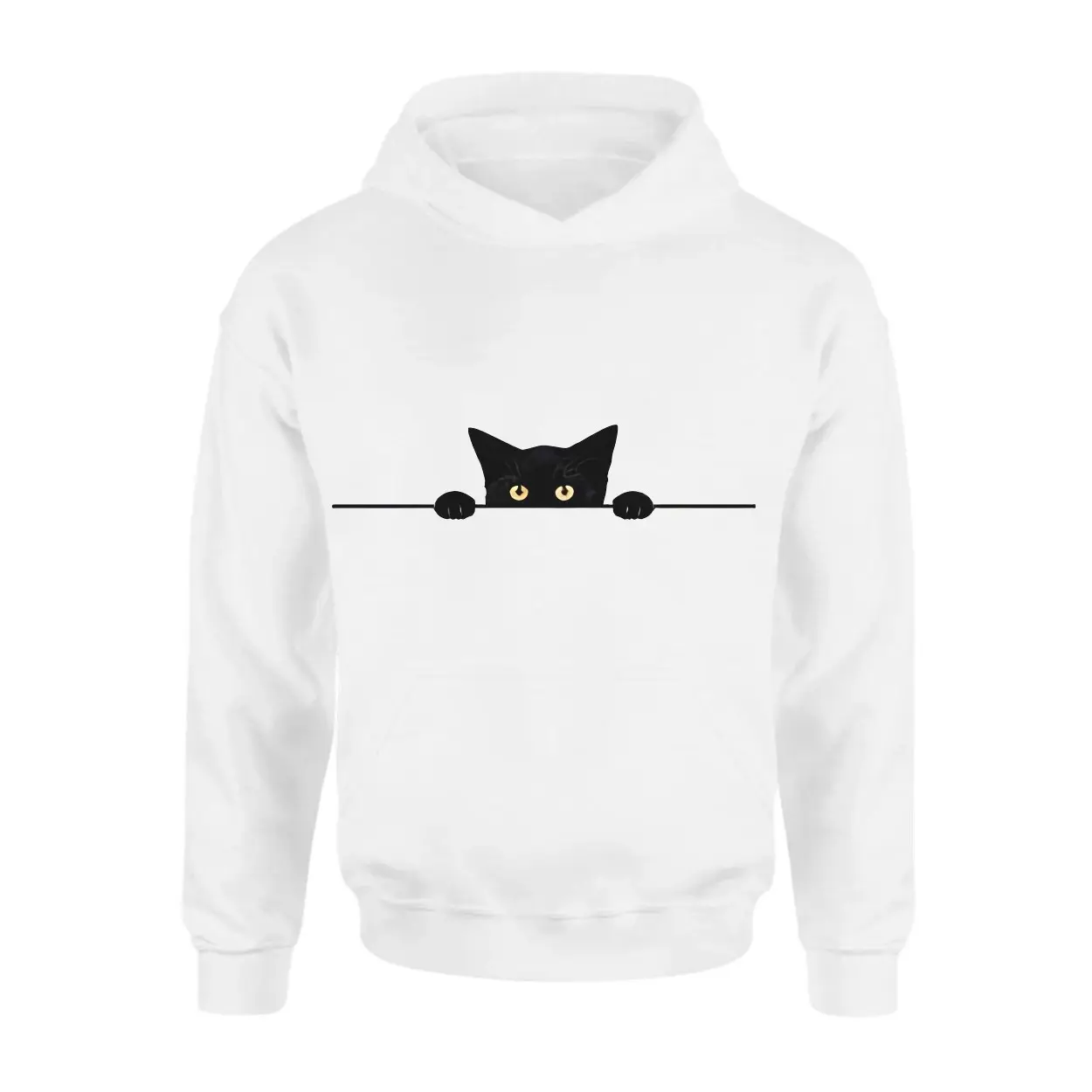 Peeking Black Cat with Big Eyes Cute T Shirt 2 1.jpg
