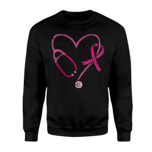 Pink Ribbon Stethoscope Heart Breast Cancer Awareness T Shirt 3 1.jpg