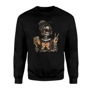 Skeleton Girl Peace Sign Iced Coffee Halloween T-shirt 9 Skeleton Girl Peace Sign Iced Coffee Halloween T shirt 3 1.jpg