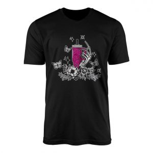 Skeleton Hand Glitter Drink Floral Gothic T Shirt 1 1.jpg