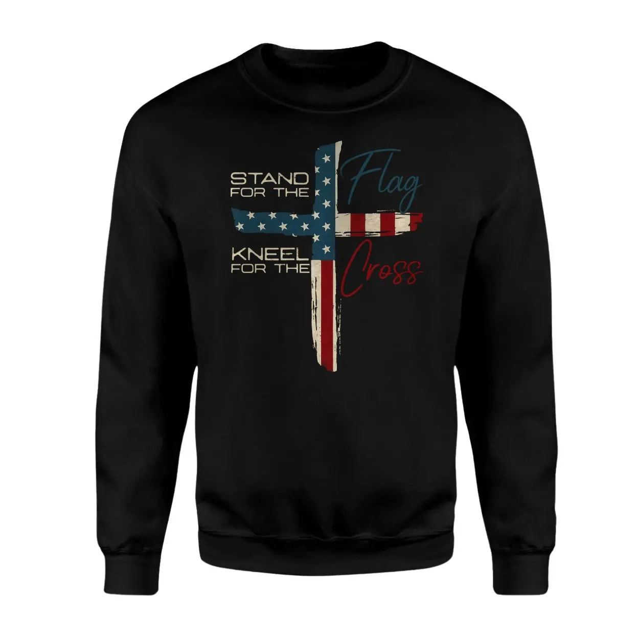 Stand for the Flag Kneel for the Cross Patriotic T Shirt 3 1.jpg