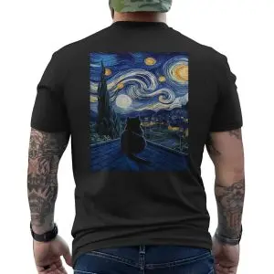 Starry Night Cat Rooftop Art T-Shirt 12 Starry Night Cat Rooftop Art T Shirt 6 1.jpg