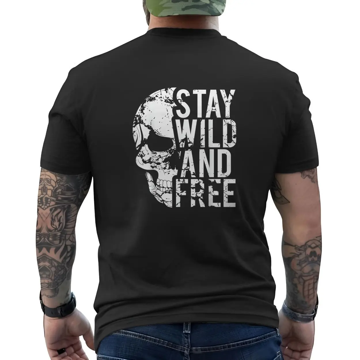 Stay Wild and Free Skull Graphic T-shirt 6 Stay Wild and Free Skull Graphic T shirt 6 1.jpg