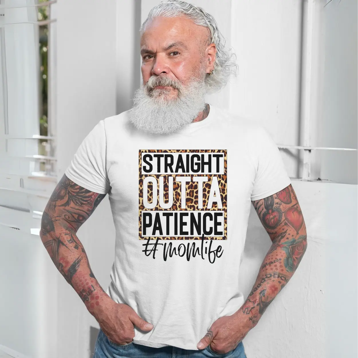 Straight Outta Patience Leopard Print Momlife T Shirt 7 1.jpg