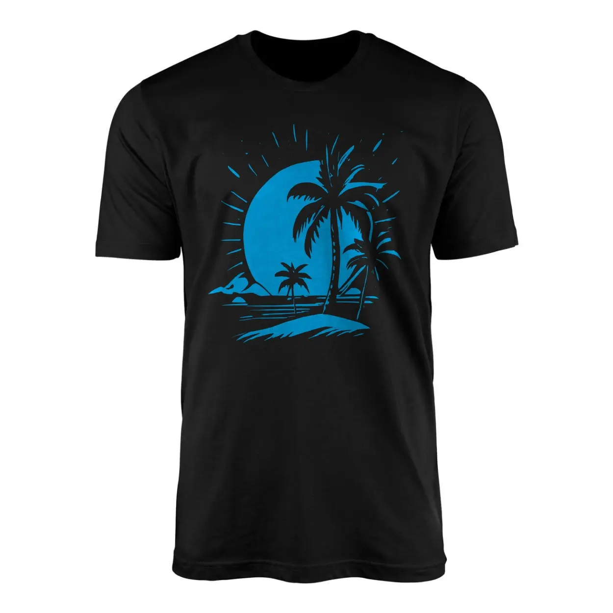 Tropical Palm Tree Sunset Beach Graphic T Shirt 1 1.jpg