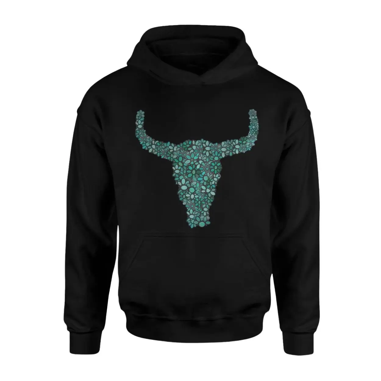 Turquoise Stone Bull Skull Western Graphic T Shirt 2 1.jpg