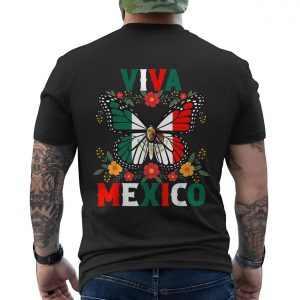 Viva Mexico Butterfly T Shirt Mexican Flag Independence Tee 6 1.jpg