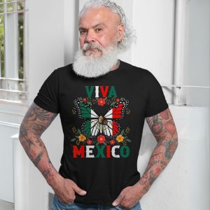 Viva Mexico Butterfly T Shirt Mexican Flag Independence Tee 7 1.jpg
