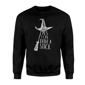 Yes I Can Drive A Stick T Shirt Funny Witch Halloween Tee 3 1.jpg