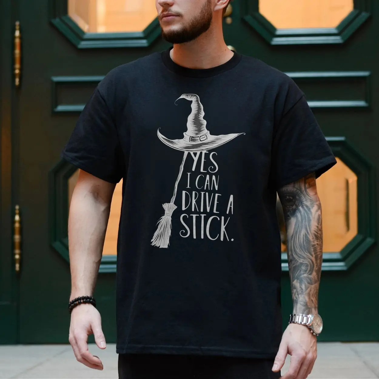 Yes I Can Drive A Stick T Shirt Funny Witch Halloween Tee 4 1.jpg