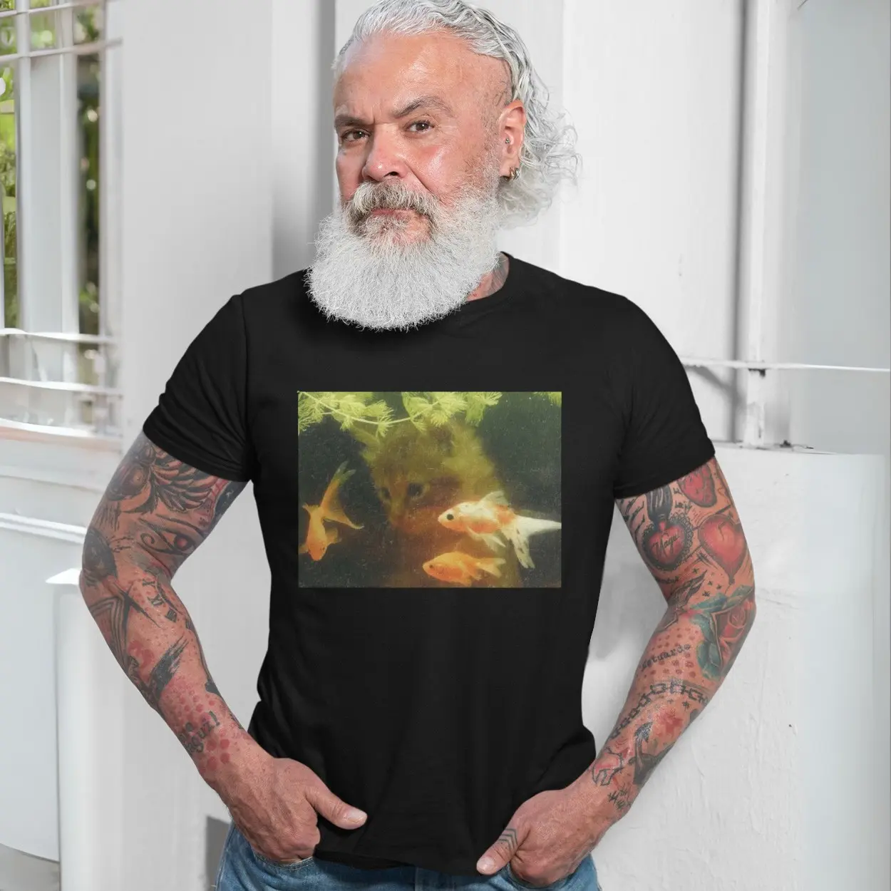Cat Watching Goldfish Aquarium T-Shirt 6 Cat Watching Goldfish Aquarium T Shirt 6 1.jpg