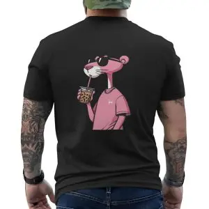 Cool Pink Panther Drinking Boba Tea T-Shirt 10 Cool Pink Panther Drinking Boba Tea T Shirt 5 1.jpg