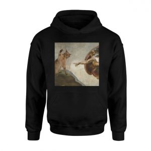 Creation of Adam Funny Cat Parody T Shirt 2 1.jpg