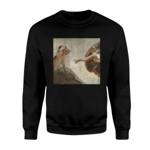 Creation of Adam Funny Cat Parody T Shirt 3 1.jpg