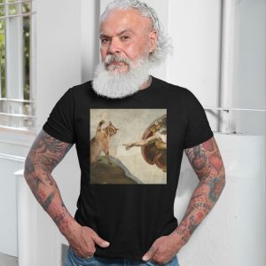 Creation of Adam Funny Cat Parody T Shirt 6 1.jpg