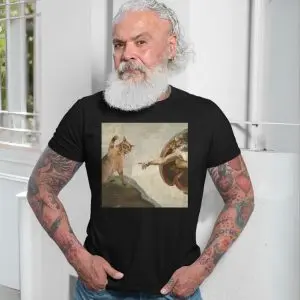 Creation of Adam Funny Cat Parody T-Shirt 11 Creation of Adam Funny Cat Parody T Shirt 6 1.jpg